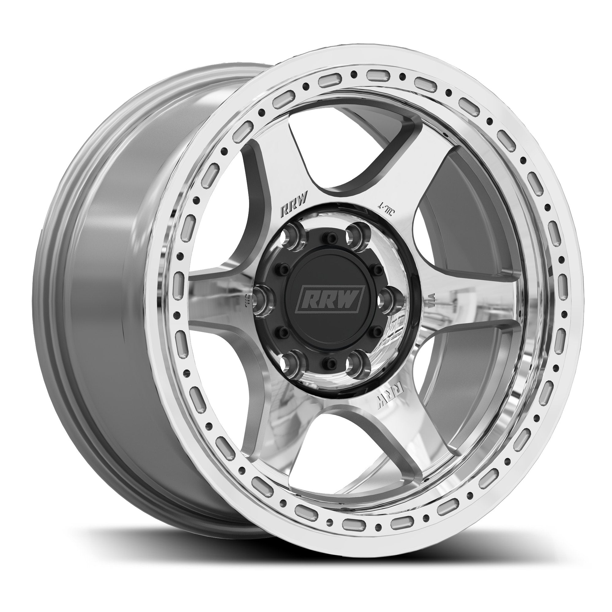 Pre - Order: RR2 - H FLOW FORM 17x8.5 Hybrid Beadlock | BRUSHED ALUMINUM - RRW Relations Race Wheels