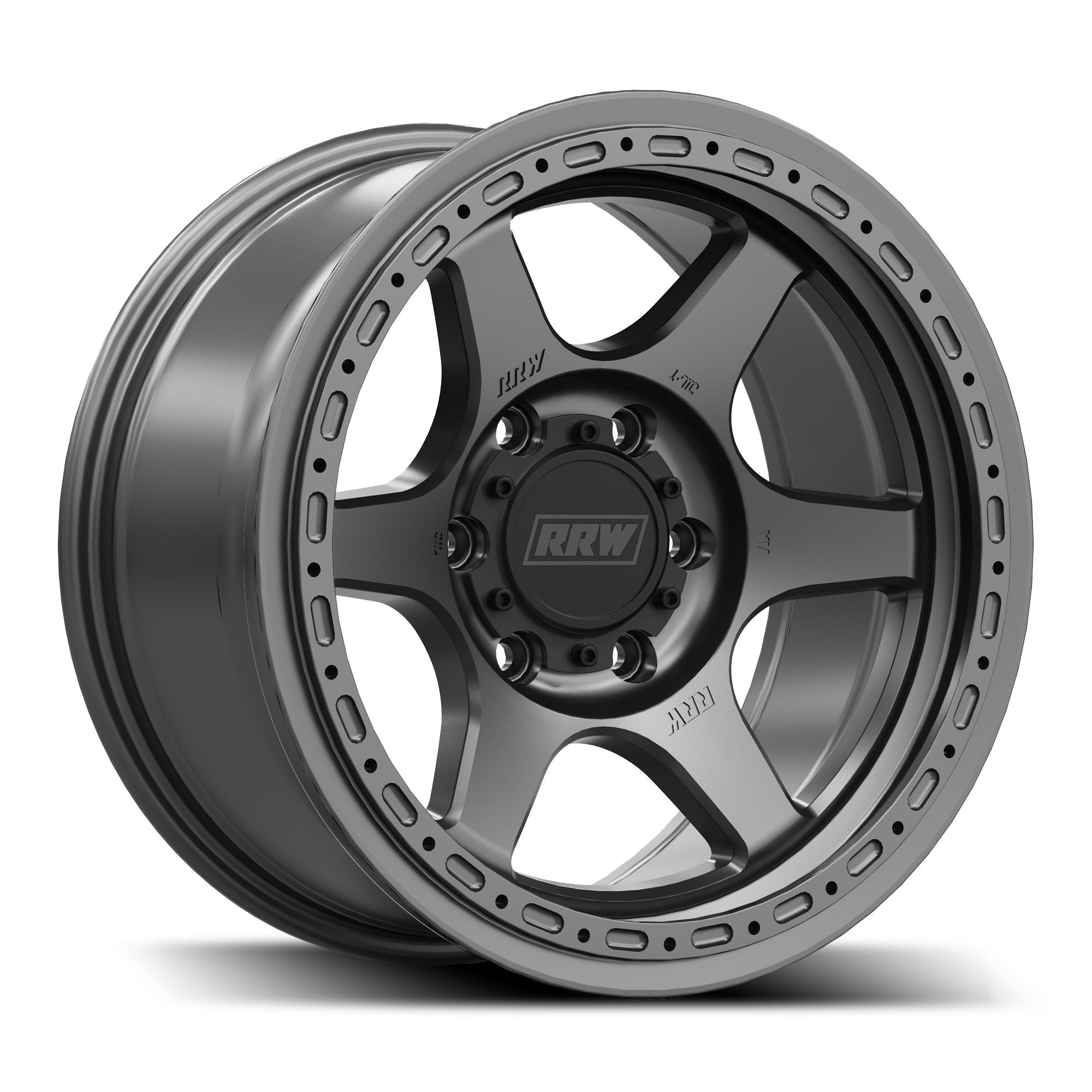 Pre - Order: RR2 - H FLOW FORM 17x8.5 Hybrid Beadlock | MATTE GUNMETAL - RRW Relations Race Wheels