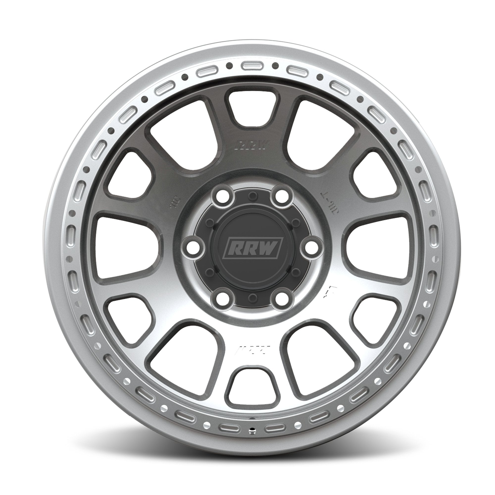 Pre - Order: RR5 - H FLOW FORM 17x8.5 Hybrid Beadlock | BRUSHED ALUMINUM - RRW Relations Race Wheels