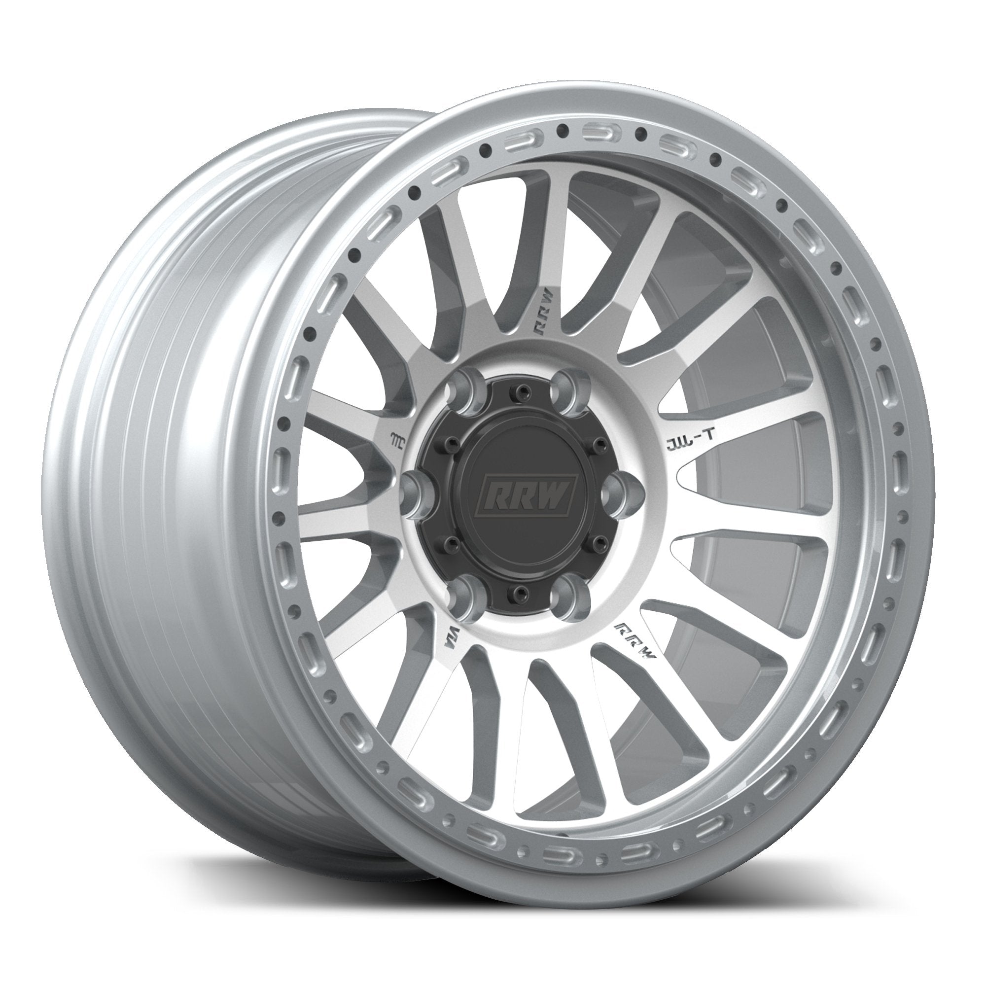 Pre - Order: RR7 - H FLOW FORM Hybrid Beadlock Wheel | BRUSHED ALUMINUM - RRW Relations Race Wheels