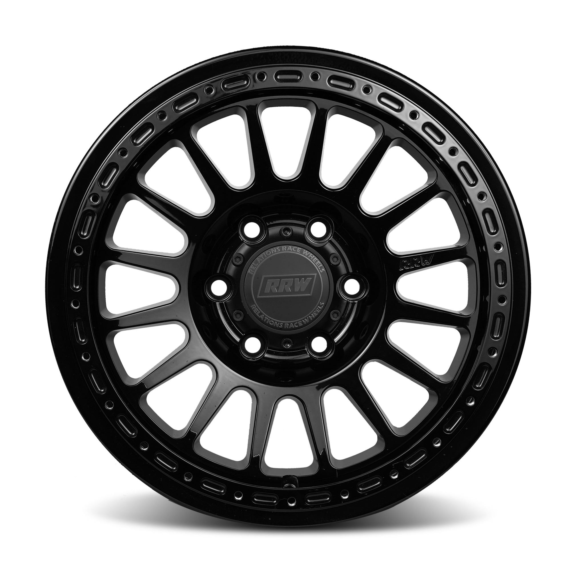 RR6 - H Hybrid Beadlock | GLOSS BLACK - RRW Relations Race Wheels