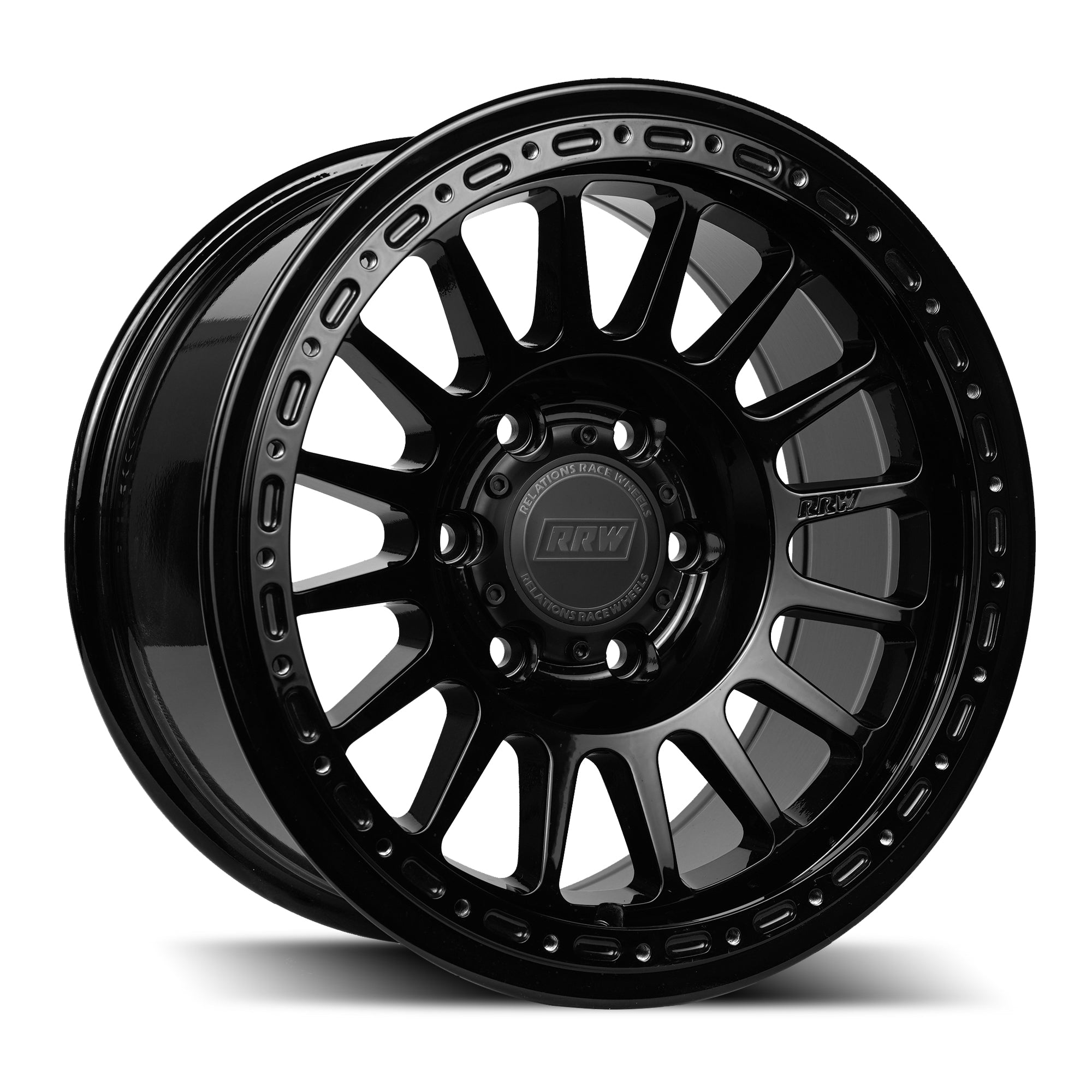 RR6 - H Hybrid Beadlock | GLOSS BLACK - RRW Relations Race Wheels