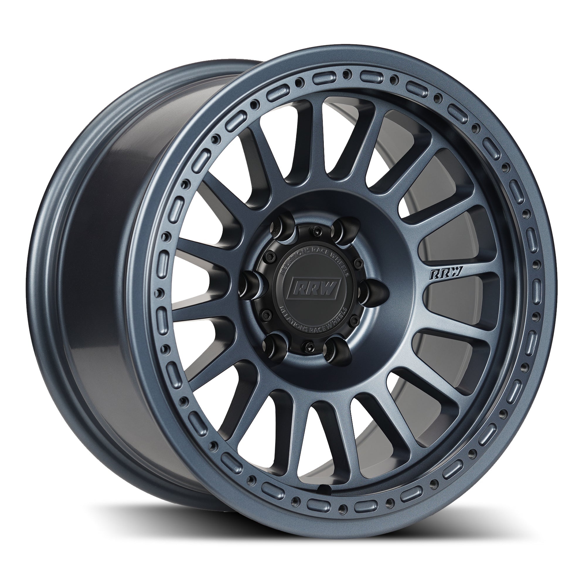 RR6 - H Hybrid Beadlock | GRAPHITE BLUE - RRW Relations Race Wheels